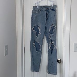 Urban Outfitters Light Wash High Waisted Ripped Jeans
